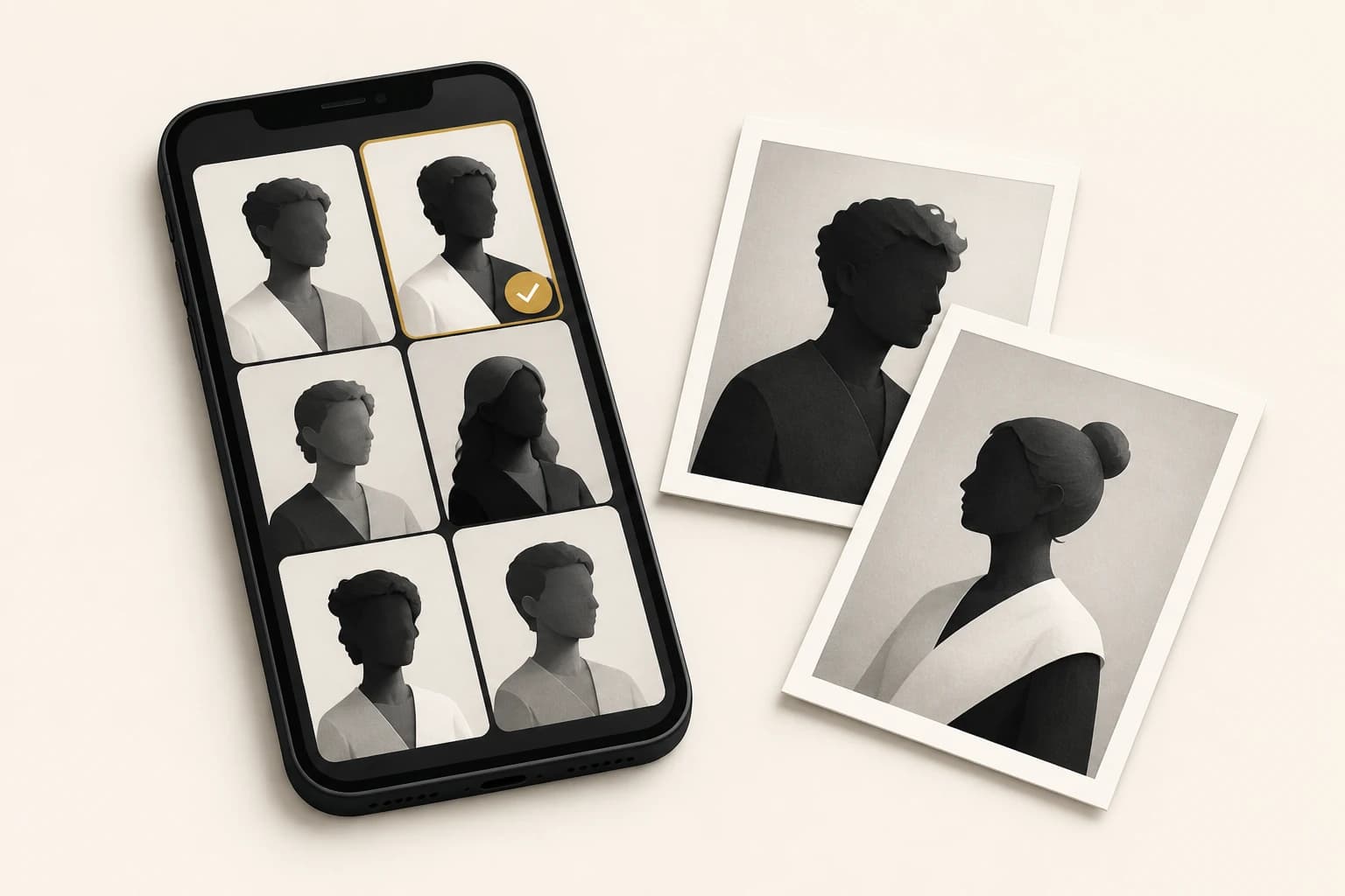 Illustration of simple preparation for a school photo session